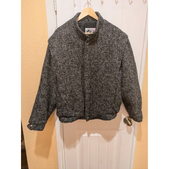 Rare VTG SADDLERY Cooper Collections Herringbone Lined Hooded Jacket 90s L - Picture 5 of 15